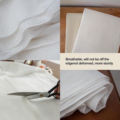 Simple&Opulence 100% Cotton Muslin Fabric, 59" inch Wide Soft, Breathable, and Versatile Material for Sewing, Crafts, and Home Decor (Bleached, 1 Yard) in Saudi Arabia