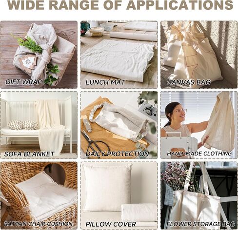 Simple&Opulence 100% Cotton Muslin Fabric, 59" inch Wide Soft, Breathable, and Versatile Material for Sewing, Crafts, and Home Decor (Bleached, 1 Yard) in Saudi Arabia
