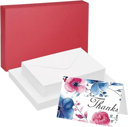 PATIKIL 25 Sets Pure Cotton Watercolor Cards 140lb/300 GSM Postcards with Envelopes for Art Painting Creative Thank Notes, 5x7 Inch Foldable Size(White Box) in Saudi Arabia