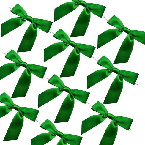 50 PCS 3.5" Hot Pink Ribbon Bows for Gift Wrapping Premade Satin Twist Tie Bows for Craft Sewing Scrapbooking Wedding Birthday Christmas and Easter Festival Gift Wrapping in Kuwait