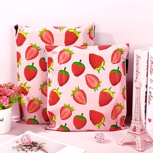 Whaline 100Pcs Pink Bow Poly Mailer 10 x 13 Inch Watercolor Bowknot Mailing Bag Preppy Cute Bowtie Self-Sealing Plastic Packaging Envelope Bag For Small Business in Saudi Arabia