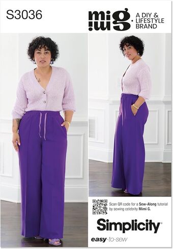 Simplicity SS3036Y5 Misses' Jogger Style Pants Sewing Pattern Packet by Mimi G Style, Design Code S3036, Sizes 18-20-22-24-26, Multicolor in Kuwait