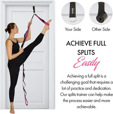 Yoga Strap with Loops and Door Anchor – Stretching Straps for Flexibility Training - Door Flexibility Trainer for All Levels – Yoga Bands for Stretching in Kuwait