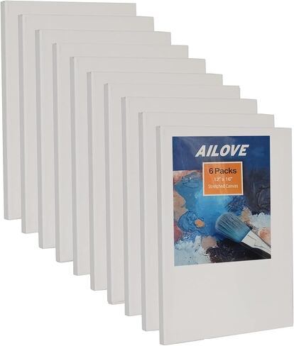 AILOVE Canvases for Painting 8x10Inch 10-Pack,100% Cotton Primed Painting Canvas Panels, Stretched Canvas Boards is for Professionals,Students & Kids, for Acrylic Paint, Oil, Watercolor, Gouache in Saudi Arabia
