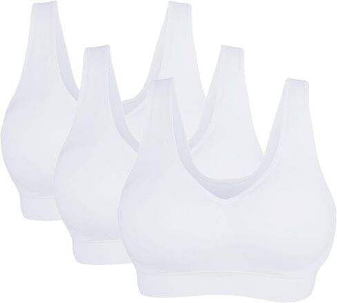 Cabales Women's 3-Pack Seamless Wireless Sports Bra with Removable Pads in Kuwait