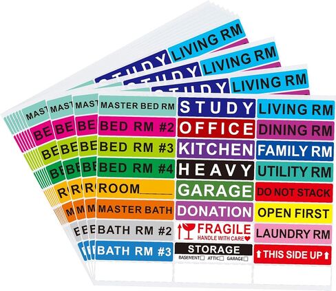 Hybsk 1x4 inch Large Home Moving Labels for Boxes Apartment Moving Helper Packing Fragile Furniture Labels (Type 1) in Saudi Arabia