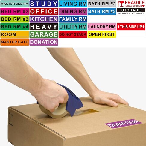 Hybsk 1x4 inch Large Home Moving Labels for Boxes Apartment Moving Helper Packing Fragile Furniture Labels (Type 1) in Saudi Arabia