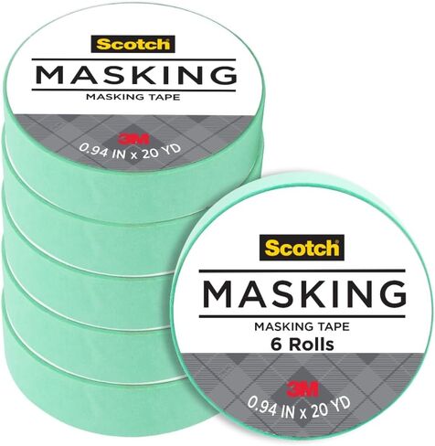 Scotch Expressions Masking Tape, .94 in x 20 yd, 6 Rolls, Mint Green in Saudi Arabia