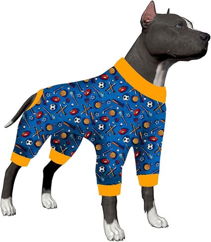 LovinPet Dog Pajamas for Medium Dogs, Wound Care, Surgery Recovery Cotton Pullover Dog Pajamas, Cozy Stretchy Fabric, Giraffe Print, Onesie for Large Dogs Pitbull Party Clothes, Pet Costume,Large in Saudi Arabia