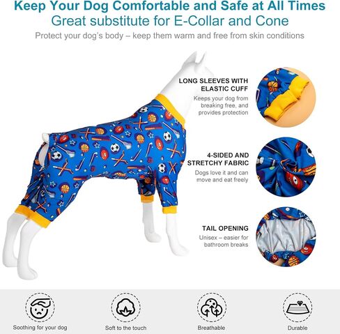 LovinPet Dog Pajamas for Medium Dogs, Wound Care, Surgery Recovery Cotton Pullover Dog Pajamas, Cozy Stretchy Fabric, Giraffe Print, Onesie for Large Dogs Pitbull Party Clothes, Pet Costume,Large in Saudi Arabia