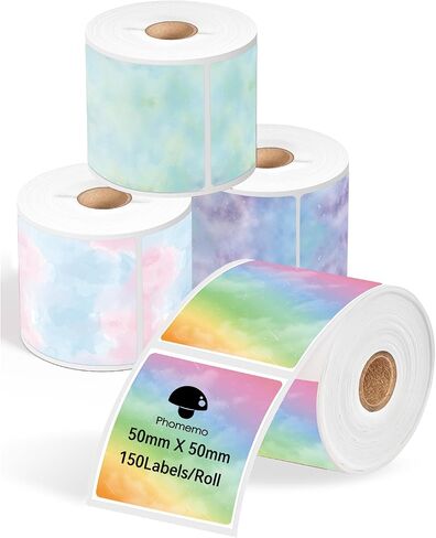 4 Rolls Phomemo M220 M110 Labels, Party Event Stickers, 1.96’’ x 1.96’’ Color Thermal Lable Compatible with Phomemo M110 M220 M221 M120 M200 M250 M150 Printer in Saudi Arabia