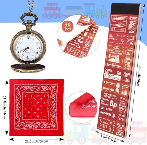 Kyson Kids Train Conductor Costume Set-Train Engineer Dress Up Kit for Train Theme Party Halloween Dress Up Career Day in Kuwait