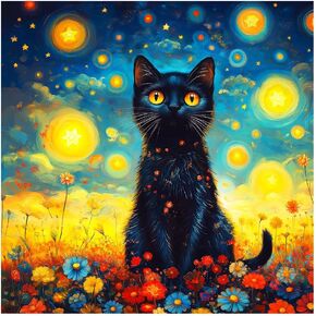 طقم الطلاء الماس Amorars للبالغين ، فني الماس الأسود 5D للمبتدئين - DIY Full Diamond Dot Gem Art Paint