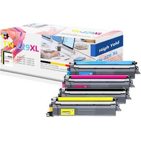 TN229 TN229XL for Brother TN229 TN229XL Toner Cartridges Used to MFC-L3780CDW MFC-L3720CDW HL-L3280CDW HL-L3220CDW MFC-L3765CDW HL-L3295CDW HL-L3300CDW HL-L8245CDW MFC-L8395CDW Printer - 4PK BCMY