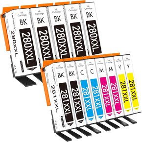 PGI-280 CLI-281 XXL Ink Cartridge Replacement for Canon PGI-280XXL CLI-281XXL, Compatible with Compatible with TR8620a TR8620 TS702a TS9520 TS9521C TR8520 TS6220 TS6320 TS8220 (13 Pack)