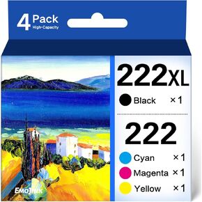 خراطيش حبر 222XL تم إعادة تصنيعها لـ Epson 222XL Combo Combo Pack 222 T222 XL لـ EPSON Expression Home XP-5200 Workforce WF-2960 Black Cyan Magenta High High