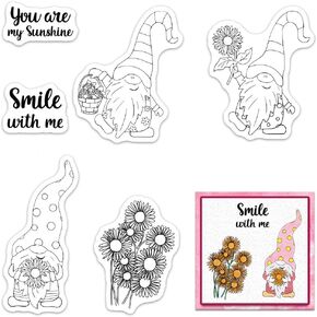غنوم زهرة ختم صافي لصنع البطاقات ، والكلمات نعمة قزم طوابع مطاطية شفافة لبرنامج Bullet Journal DIY Scrapbook Decoration Handmade Crafts