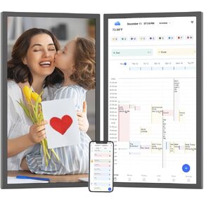 Smart Digital Calendar Chore-Chart-for-Family Planner - Nethgrow 24" Touchscreen Interactive Display Electronic Calendar for Family To Do List, Auto-Sync Google iCloud Outlook Calendars, Wall Mounted