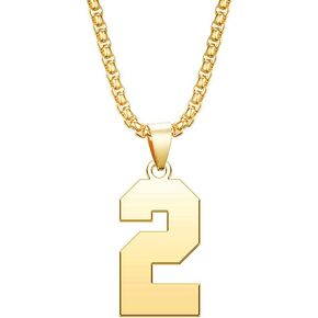 DWJSu Sports Lucky Number Necklace Stainless Steel Personalized Custom Jersey Number Pendant Necklace for Mens Boys Unisex