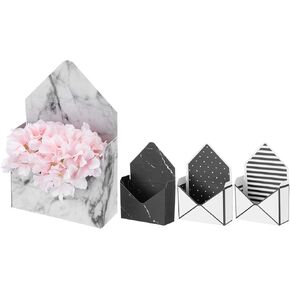مجموعة الأكياس هدايا زهرة Patikil ، 4 PCS Paper Papeet Flower Bag Bag مع مقبض قابلة للطي صغير عقد مظروف لأعياد حفل زفاف الزهور ، 3 أنماط ، متعددة الألوان