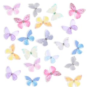 60pcs الأجنحة الدانتيل 3d العضوية 3D ، والفراشات للحرف اليدوية ، وملحقات الديكور الجدران مشعرات DIY زخرفة الفراشات المزخرفة لحفل الزفاف الحرف والمنزل