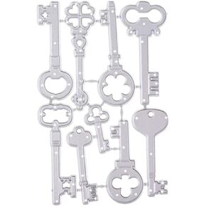 Silver Keys Metal Cutting Dies Stencil Scrapbooking DIY Album Stamp Paper Card for Handmade Greeting Cards Embossing Decor Craft Projects Cutting Dies, Die-Cutting and Embossing, Scrapbooking Die-Cuts