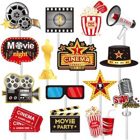 36pcs فيلم Cupcake Toppers Films Video Video Popcorns اختيارات لزخارف حفلة عيد الميلاد لمستلزمات استحمام الطفل
