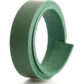 حزام جلدي حقيقي 2 قدم ، إنهاء متزلج ، شريط جلدي مسطح للفنون DIY ، الحرف ، الحزام ، حزام المحفظة (3/4 بوصة ، أحمر)