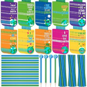 Frienda 90 PCS Earth Day Party Gift Gift ، إشارات مرجعية يوم الأرض ، أقلام أرواح الأرض مع إمبيات محو Globe Topper حماية البيئة لدعم يوم الأرض ، هدية مدرسة طلابية التعليم