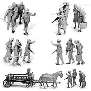 Military Miniatures Model Building Kit - U.S. Paratroopers in France