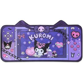 Large Mouse Pad Cute Desk Mat for Keyboard and Mouse, Kawaii Desk Accessories Anime Thicken Pink Desk Mat for Gaming or Home Office Work (Black)