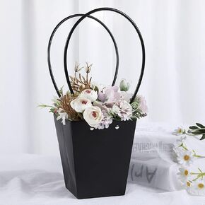 Bemeet Trapezoid Kraft Flower Bubquet Bag (4 Pack ، 6.7x4.7x7.9 "