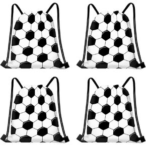 16 Pieces Soccer Gift Bags Soccer Drawstring String Bag Sports Backpack Ball Drawstring Party Favor Bags for Sports Storage Party Decorations