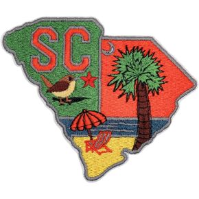 Proud Carolina Patch - 3.35 بوصة ، حديد تراث ساوث كارولينا على التصحيح - تصحيحات SC المطرزة على الحديد/الخياطة على السترات