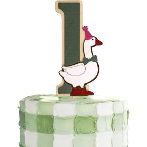 One Silly Goose Cake Topper - Silly Goose First Birthday Cake Topper, Farm Animal Party Decor for 1st Birthday, Cake Smash, Photo Props...