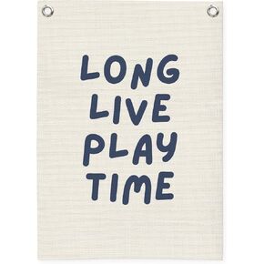 Decor Room Decor ، Live Playtime Linen Canvas Banner ، Boy Nursery Decore Wall Hanging Banner Flag Decor