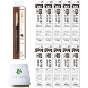Sarasa ZEBRA GRAND Gel Ballpoint Pen 0.5mm Brown Gray + 10 Refills with Original Sticky Notes
