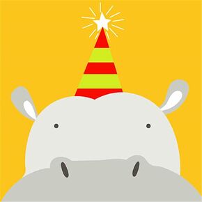 Yeesam Art Paint بأرقام مؤطرة للأطفال ، Hippo Animal Birthday Cap 8 × 8 بوصة من الكتان القماش الأكريليك DIY Number Atts (Hippo)