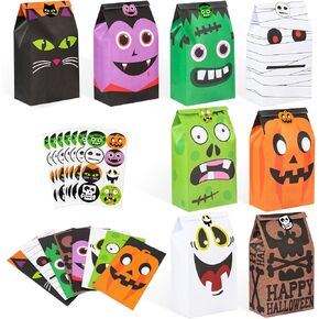 Decorlife 40 PCS Cute Halloween Goodie Bags ، 8 Style Halloween يعامل حقائب الحفل