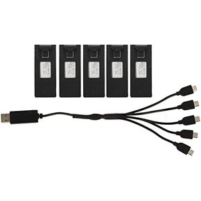 VBESTLIFE 5PCS بطارية الليثيوم بدون طيار ، 3.7 فولت 1800 مللي أمبير في الساعة بطاريات طراز التحكم عن بعد مع كابلات الشحن
