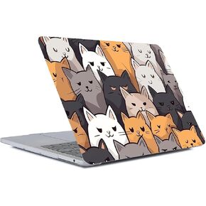 متوافق مع MacBook Air 13 Inch Case 2020 2021 M1 A2337 A2179 A1932 ، علبة قذيفة صلبة من البلاستيك لـ Mac Air 13 مع معرف اللمس (2018-2021) - Cat Cartoon Cat