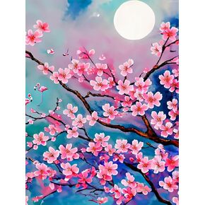 upablunso Diamond Painting kits البالغين ، عملية تطريز ماس كاملة من الأزهار ، لوحة التطريز الماس الكاملة ، أو الهدايا الحبر الزهرية مناسبة لديكور الحمام أو الهدايا للأصدقاء 16 × 12 بوصة
