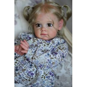 Anano 24 inch Realistic Reborn Baby Dolls Maggie Soft Cloth Body Toddler Doll Lifelike Baby Dolls Vinyl Real Life Baby Doll with Open Eyes for Kids Age 3+