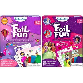 FOIL Skillmatics FOIL FUIL Unicorns and Princesses & Foil Fun Prindle Bundle ، No Mess Art for Kids ، Attions Craft ، نشاط إبداعي DIY ، الهدايا للفتيات والفتيان الذين تتراوح أعمارهم بين 4 ، 5 ، 6 ، 7 ، 8