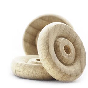 Pinehurst Crafts Mini Wood Toy Wheels, 3/4-Inch Diameter x 3/16-Inch Thick (1/8-Inch Hole), Pack of 50 MiniWheels_.75IN_50pk