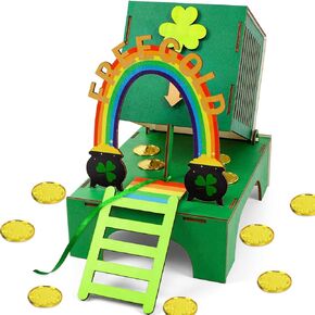 luck sea St Patricks Day Crafts for Kids: Leprechaun Trap DIY Kit Arts Toys Gifts for Classroom Activities Party Supplies Decorations(Style 5)