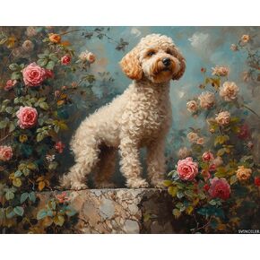 SVINOILER Paint by Numbers, Prancing Poodle, Adult Crafts Adult Paint by Number Kits, Arts Crafts for Home Decor No Frame, 16x20 inch