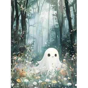 Bimkole Paint by Numbers Kit for Adults Halloween Ghost, DIY Oil Painting Kit on Canvas with Paintbrushes and Acrylic Pigment, for Paint by Numbers for Beginner, for Home Wall Decor 16x20Inch s1803