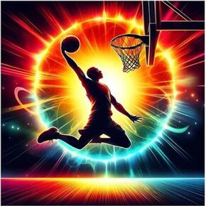 Generic 5D DIY Diamond Art Painting Player Colorful Collball Player 16 × 20 بوصة للبالغين ، وتطريز الحفر الكامل للحفر Rhinestone لتزيين الجدران ، Sukimi006