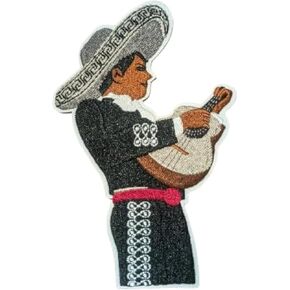 Mariachi Mariachi Patch Mariachero Sombrero Mexico Music Guitars Orgered On 5x3.25 "" ، منتظم ، أسود